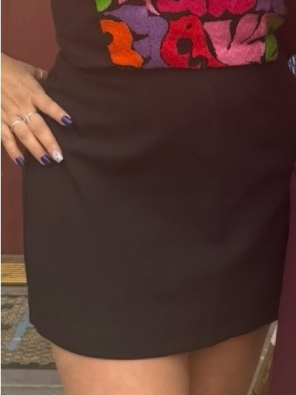 Vibrant Multicolor Floral Crop Top - Textured Knit - Picture 5 of 5